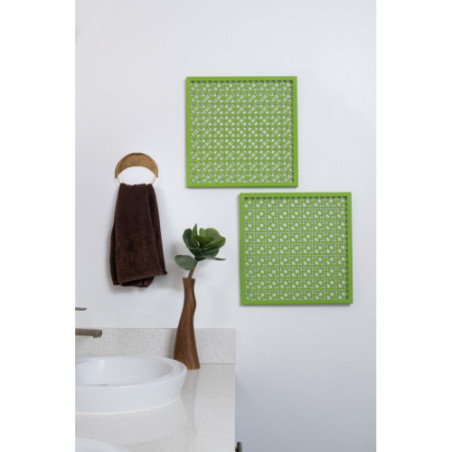 Breeze Block Metal Wall Tile 15.5 x 15.5 Greenery