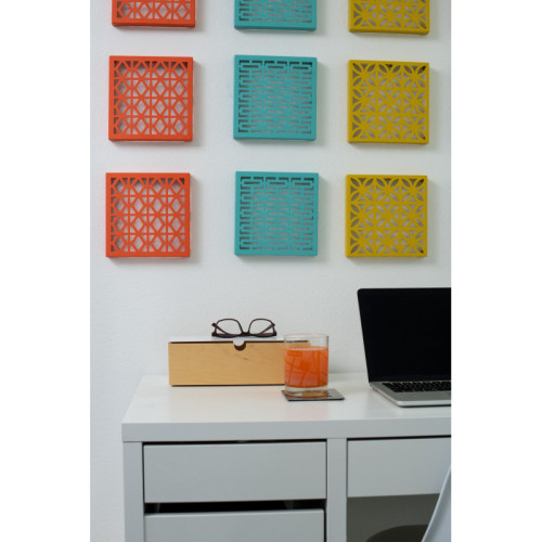 Breeze Block Metal Wall Tile 7 x 7 Turquoise