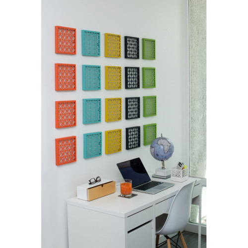 Breeze Block Metal Wall Tile 7 x 7 Orange