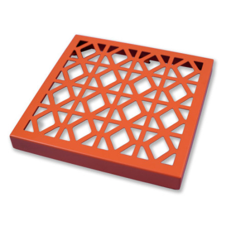 Breeze Block Metal Wall Tile 7 x 7 Orange