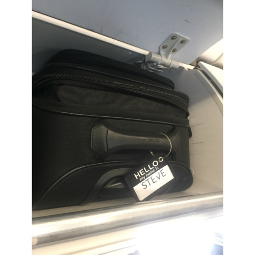 Hello My Name Is Bag Tag-black-double sided