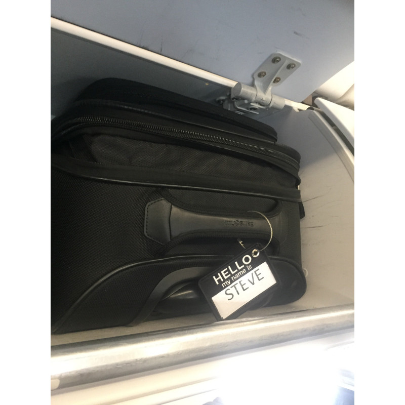 Hello My Name Is Bag Tag-black-double sided