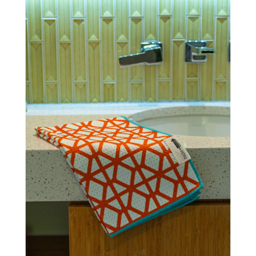 Orange Breeze Block Hand Towel 18 x 24