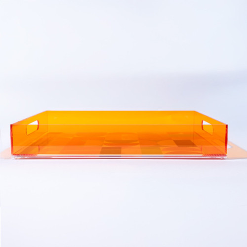 Levitate Acrylic ArtworkServing Tray-17 x 12 x 2.7-Orange