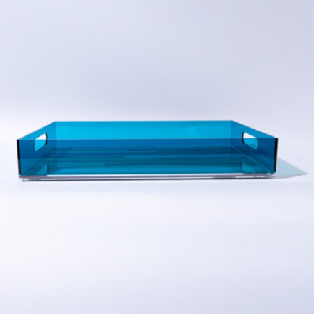 Levitate Acrylic ArtworkServing Tray-17 x 12 x 2.7-Blue