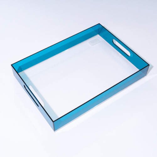 Levitate Acrylic ArtworkServing Tray-17 x 12 x 2.7-Blue