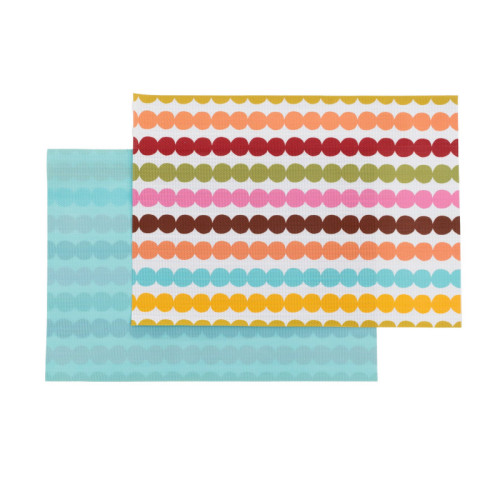 Pom Pom double-sided Woven Rectangular Placemat - set of 4