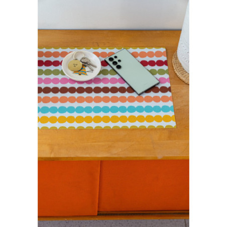 Pom Pom double-sided Woven Rectangular Placemat - set of 4