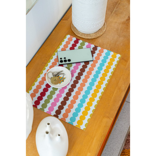 Pom Pom double-sided Woven Rectangular Placemat - set of 4
