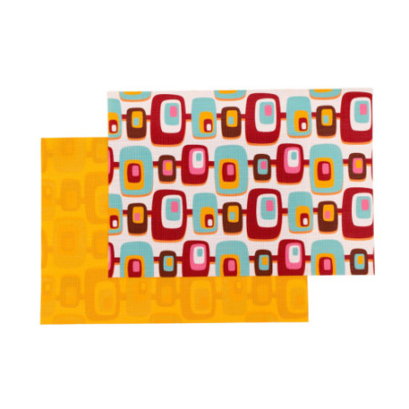Atomic double-sided Woven Rectangular Placemat - set of 4