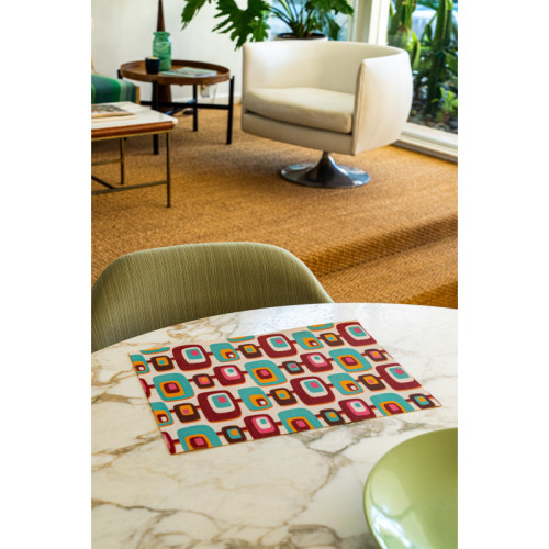 Atomic double-sided Woven Rectangular Placemat - set of 4