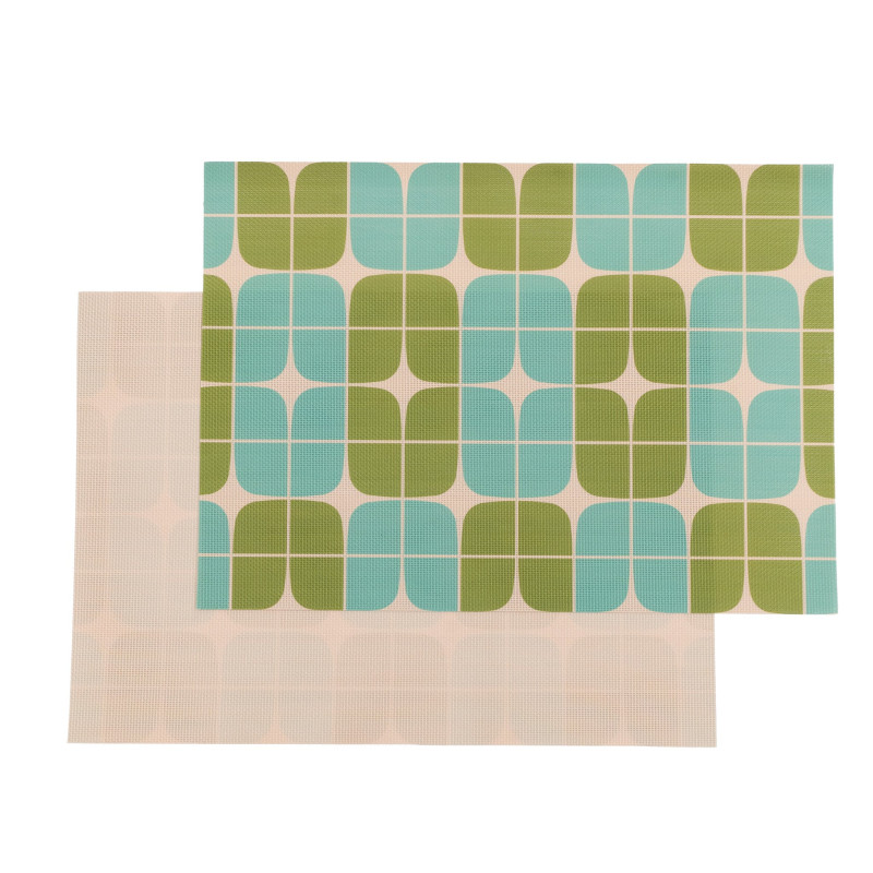 Intersection double-sided Woven Rectangular Placemat - set of 4