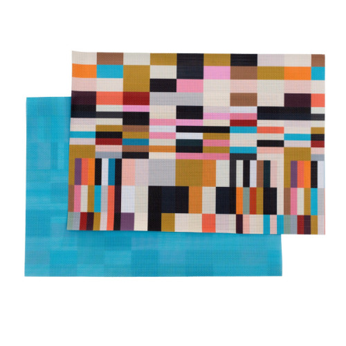 Pixelate double-sided Woven Rectangular Placemat - set of 4