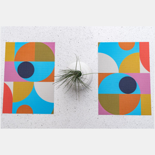 Gumball double-sided Woven Placemat-set of 4