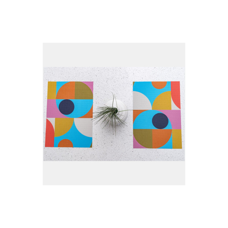 Gumball double-sided Woven Placemat-set of 4