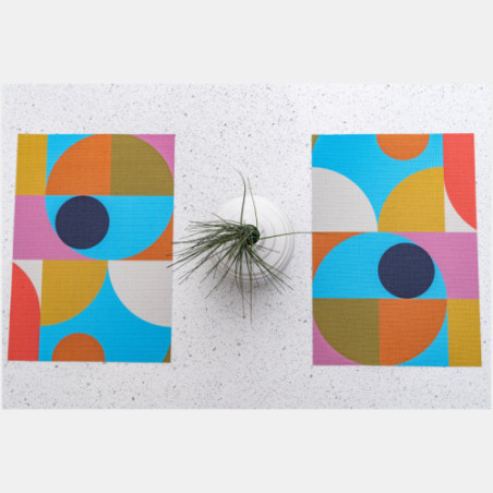 Gumball double-sided Woven Placemat-set of 4