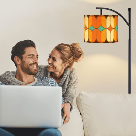 Retro 60s Mod Geometric Arc Floor Lamp