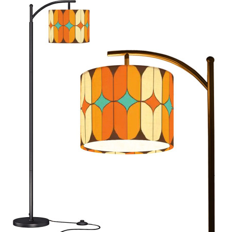 Retro 60s Mod Geometric Arc Floor Lamp