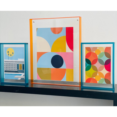 Levitate Acrylic Shadow Box Frame - Orange no print