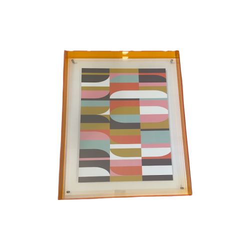 Levitate Acrylic Shadow Box Frame - Orange - Groove Print