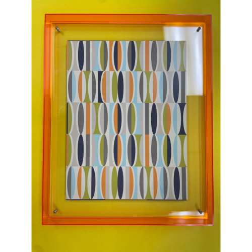 Levitate Acrylic Shadow Box Frame - Orange - Waikiki Print