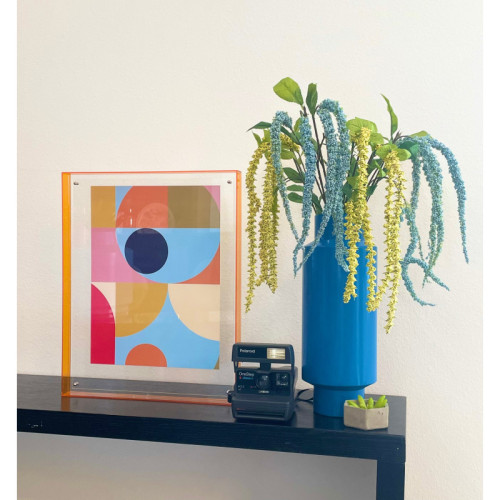 Levitate Acrylic Shadow Box Frame - Orange - Gumball Print