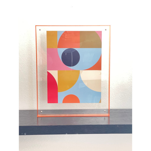 Levitate Acrylic Shadow Box Frame - Orange - Gumball Print