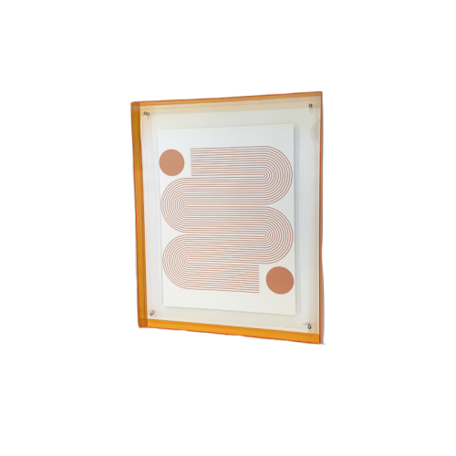 Levitate Acrylic Shadow Box Frame - Orange - Chase Print