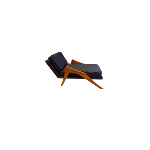 Adrian Pearsall-Inspired Grasshopper Chaise Lounge – Model 965-CX | Spatial Art-Works, Canton CT | Black & Mahogany