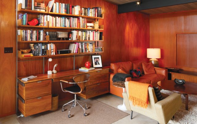 Create a Midcentury Office with a Warm & Wooded Feel