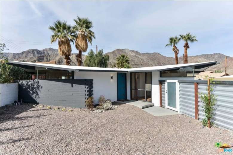 mid century modern clerestory windows on exterior of coachella valley home