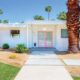 pink breeze block in Palm Springs home exterior