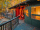 Red Front entry on mcm ranch deck house