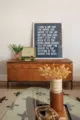 credenza with record player and lyric art in 1959 Rossmoor home