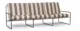 outdoor sofa with white and gray striped cushions