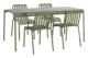 sturdy olive green outdoor dining table and chairs