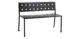 modern black outdoor bench with round holes