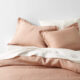 hemp terracotta pink duvet cover and shams