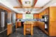 rustic kitchen with high contrast between wood and black