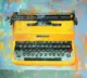 yellow typewriter abstract painting with modern colors