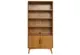 mid century style bookcase with cabinets at the base