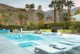 pool outdoor kitchen and desert landscaping in Palm Springs backyard