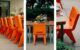 orange al fresco dining chairs by Tupelo