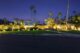 nighttime exterior view of Dinah Shore Estate in Palm Springs