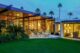 Dinah Shore Estate in Palm Springs exterior view from back patio with walls of glass