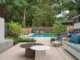 pool in backyard of renovated 1950 Kansas home