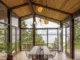 dining room with view to Puget Sound in renovated 1958 Seattle home