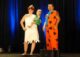 family of three in Flintstones costumes