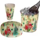 vintage themed holiday ice bucket, serving platter and cup