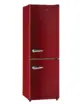 red fridge and freezer with retro profile